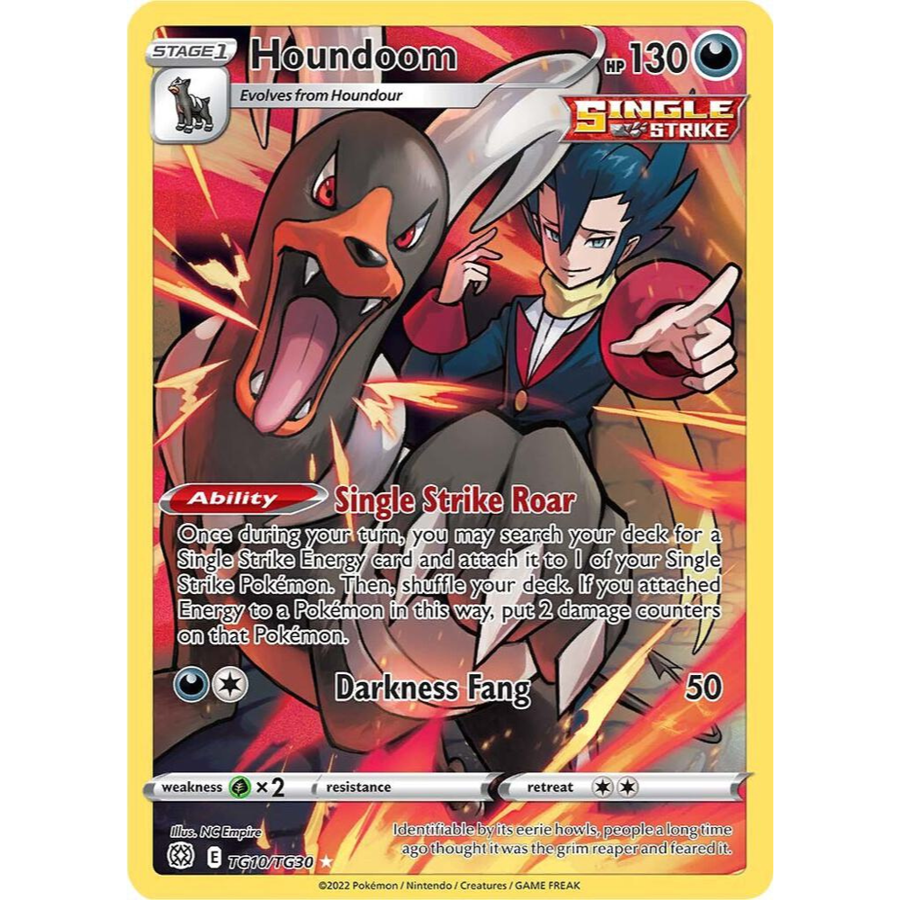 Pokemon Trading Card Game Sword & Shield Brilliant Stars Ultra Rare Houndoom Tg10 [Trainer Gallery]