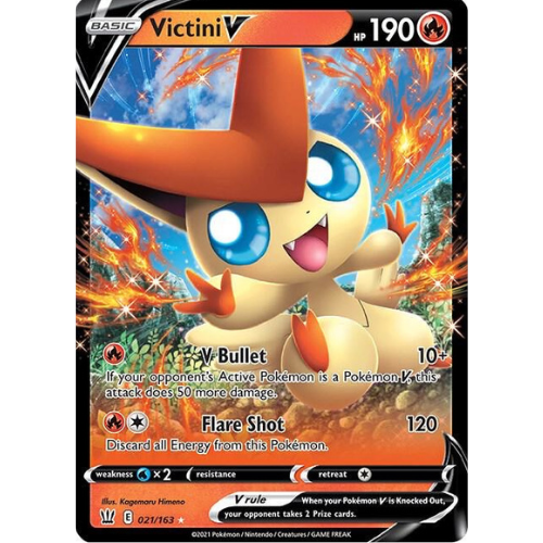 911 pokemon card Victini V SWSH05 021/163