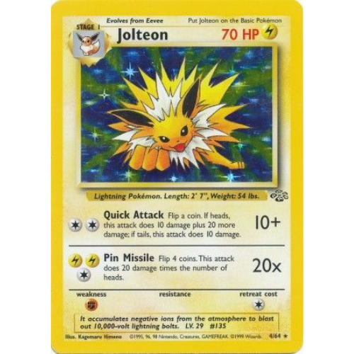 Jolteon JU 4/64 Holo - Pokemon Card