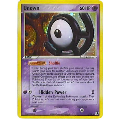 holographic unown pokemon card Unown (U) U/28- Pokemon Card
