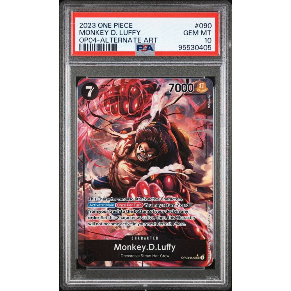 PSA 10 Monkey D. Luffy OP04-090 Parallel - One Piece Card