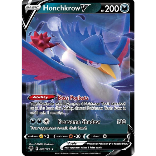 honchkrow pokemon card Honchkrow V SWSH09 088/172