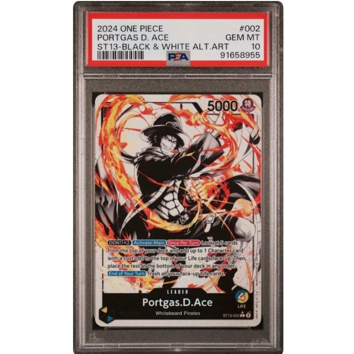 PSA 10 Portgas D. Ace ST13-002 L Parallel - One Piece Card