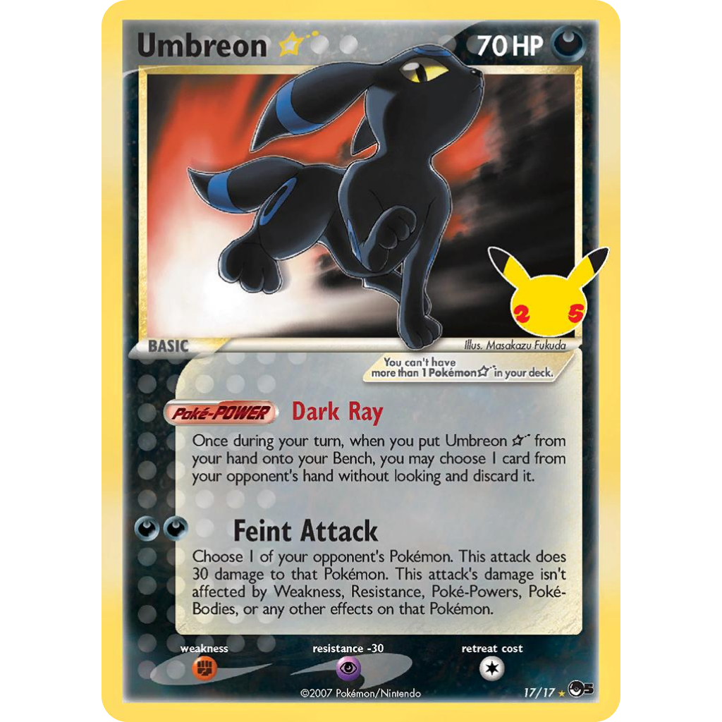 Umbreon Gold Star CEL 17/17