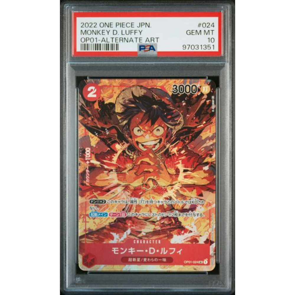 PSA 10 Monkey D. Luffy OP01-024 Parallel - One Piece card PSA 10 Monkey D. Luffy OP01-024 Parallel - One Piece card