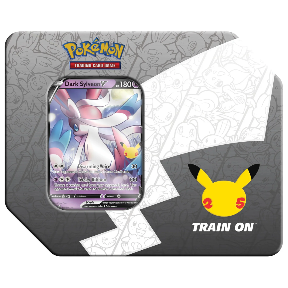 Pokemon Sword & Shield: Celebrations Dark Sylveon V Big Tin (8 Pac