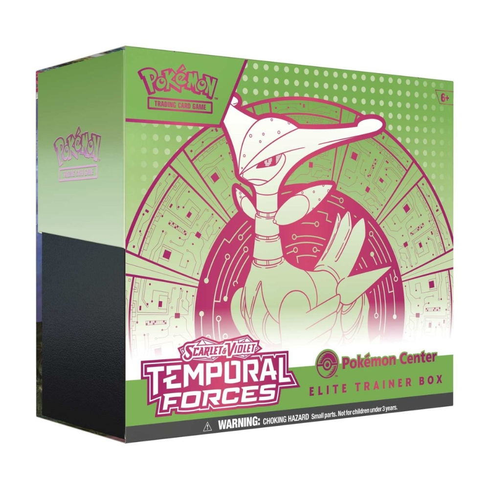 pokemon cards elite trainer box target Pokemon Scarlet & Violet: Iron Leaves Temporal Forces Pokemon Cent