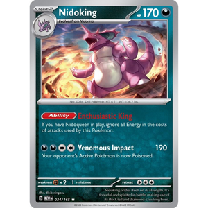 Nidoking MEW 034/165 Holo - Pokémonkort