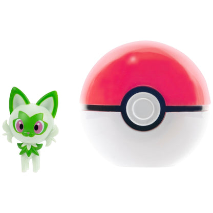 Pokémon Sprigatito med Poké Ball Clip 'N' Go Figure – 5cm