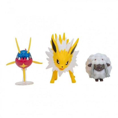 Pokémon Carvanha, Wooloo & Jolteon (3 Pack) Figurer –  5-8cm