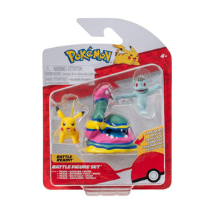 Pokémon Pikachu, Alolan Muk, Machop (3 Pack) Battle Figure  – 5cm