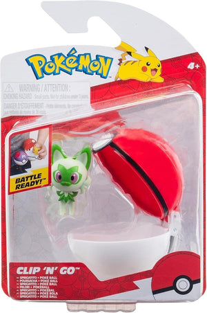 Pokémon Sprigatito med Poké Ball Clip 'N' Go Figure – 5cm