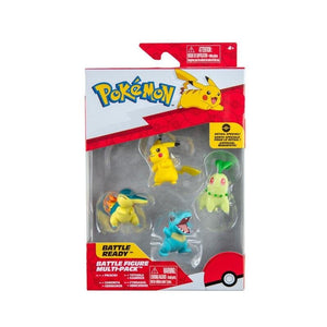 Pokémon Pikachu, Totodile, Chikorita & Cyndaquil (4Pack) Stridsfigurer - 5cm