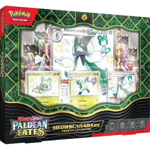 Pokémon Scarlet &amp; Violet: Paldean Fates (Meowscarada ex) Premium Collection (8 Pack)