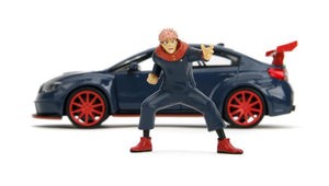 Jujutsu KaisenYuji Itadori med Subaru WRX STI figur - 7cm