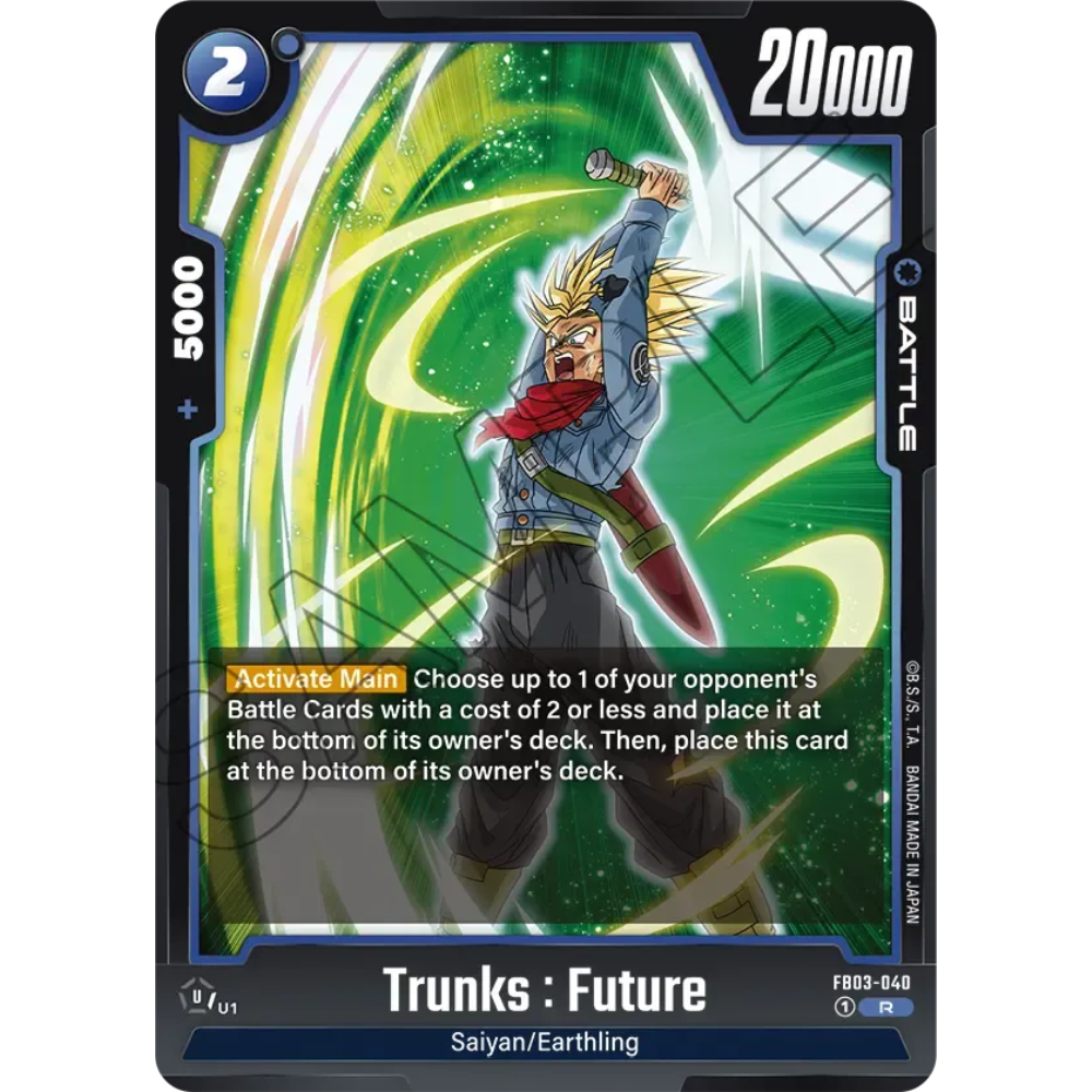 dragon ball super card game trunks Dragon Ball Fusion World: Trunks: Future FB03-040 R