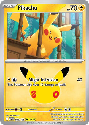 Pikachu 30C 036/128 Holo (ENG)
