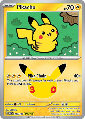 Pikachu 30C 034/128 Holo (ENG)