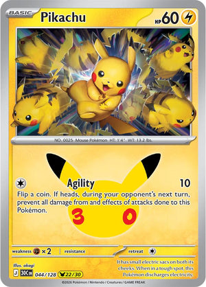 Pikachu 30C 044/128 Holo (ENG)
