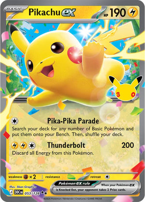 Pikachu ex 30C 053/128 Double Rare Holo (ENG)