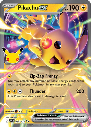 Pikachu ex 30C 054/128 Double Rare (ENG)