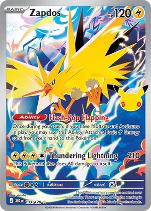 Zapdos 30C 133/128 Illustration Rare (ENG)