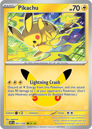 Pikachu 30C 051/128 Holo (ENG)