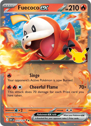 Fuecoco ex 30C 015/128 Double Rare Holo (ENG)