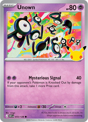 Unown 30C 072/128 Common Holo (ENG)