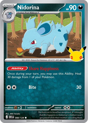 Nidorina 30C 088/128 Common Holo (ENG)