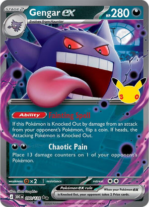 Gengar ex 30C 090/128 Double Rare Holo (ENG)