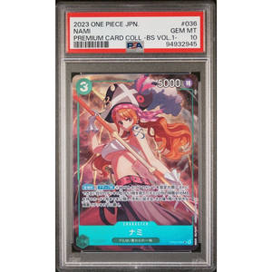 PSA 10 Nami OP02-036 SR Premium Card Vol.1 - One Piece Kort