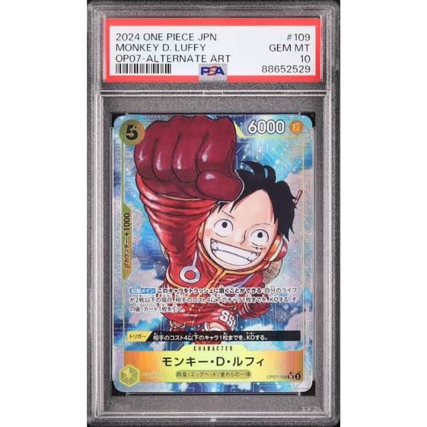 PSA 10 Monkey D. Luffy OP07-109 SR Parallel - One Piece Card