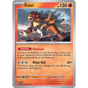 Entei OBF 030/197 Holo - Pokémonkort