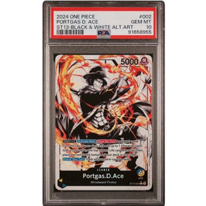 PSA 10 Portgas D. Ace ST13-002 L Parallel - One Piece Kort