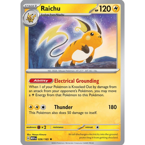 Raichu MEW 026/165 Holo - Pokémonkort