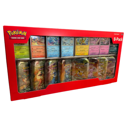 Pokémon Scarlet & Violet: Prismatic Evolutions Mini Tin Costco Promo Collection Box (8 Mini Tins) (ENG)