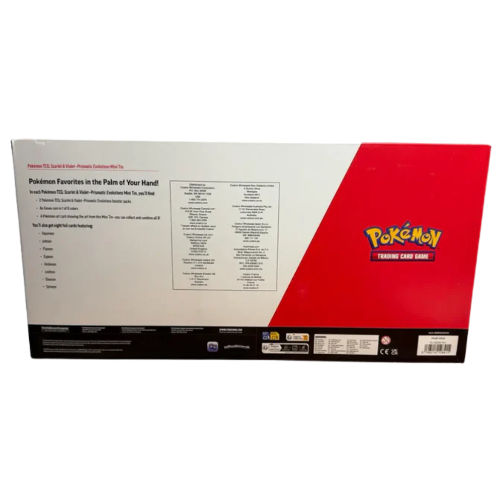 Pokémon Scarlet & Violet: Prismatic Evolutions Mini Tin Costco Pro