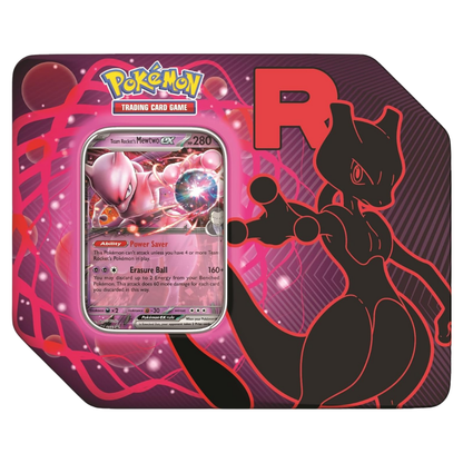 Pokémon Scarlet & Violet: Team Rocket Mewtwo Ex Fat Tin (5 Pack) (ENG)