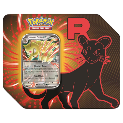 Pokémon Scarlet & Violet: Team Rocket Persian Ex Fat Tin (5 Pack) (ENG)