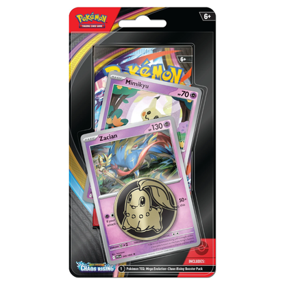 Pokemon Mega Evolution: Chaos Rising Checklane 1 Pack Blister (Zacian, Pokemon Mega Evolution: Chaos Rising Checklane 1 Pack Blister (Zacian,