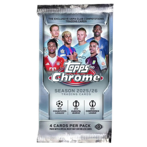 Topps: 2025-2026 Chrome UEFA Club Competitions Hobby Booster Pack (4 Kort) (ENG)