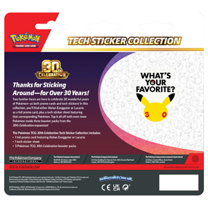 Pokémon Mega: 30th Celebration Tech Sticker Collection Blister (Lucario) (3 Pack) (ENG)