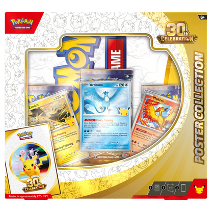 Pokémon MEGA: 30th Celebration Poster Collection Box (Zapdos, Articuno & Moltres) (3 Pack) (ENG)