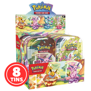 Pokemon Scarlet & Violet: Prismatic Evolutions Mini Tin (8 Mini Tins) (16 Booster Packs)