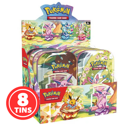 Pokémon Scarlet & Violet: Prismatic Evolutions Mini Tin (8 Mini Tins) (16 Booster Packs)