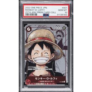 PSA 10 Monkey D. Luffy P-001 25th Anniversary Promo - One Piece Kort