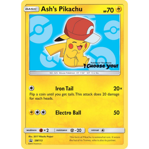 Ash's Pikachu SM113 - Pokémonkort