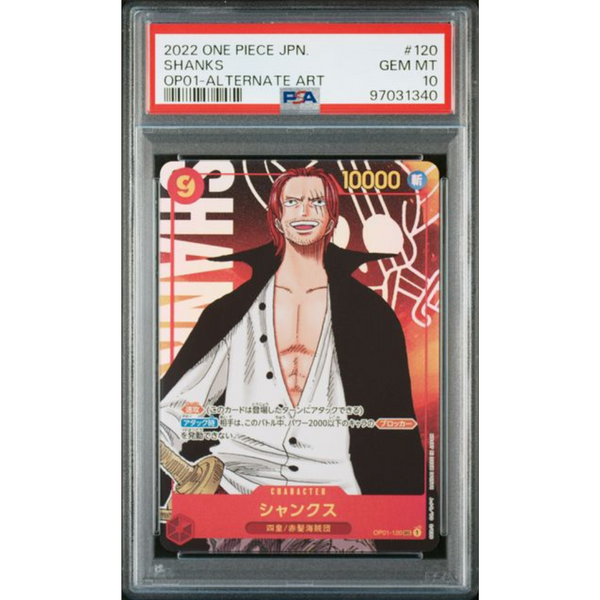 PSA 10 Shanks OP01-120 SEC Parallel - One Piece card