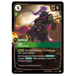 Jax, Unmatched SFD 054/221